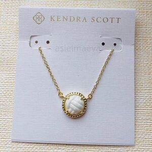Kendra Scott Gold and White Volleyball Necklace